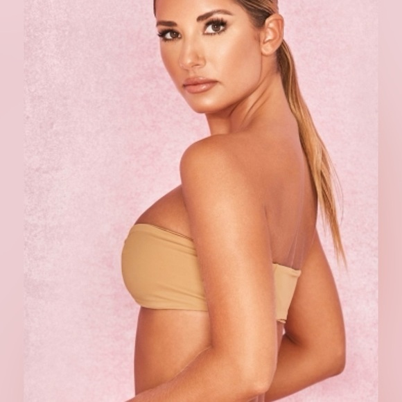 NWT House of CB London Bikini Swimsuit Bandeau Top Miyato Pale Gold XS - Picture 3 of 10